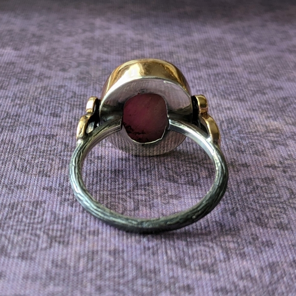CARIA Handmade Silver Red Sapphire Ring 8.25 - Picture 4 of 4